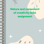 Nature and component of creativity B.Ed. assignment