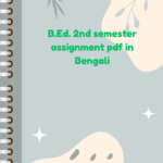 B.Ed. 2nd semester assignment pdf in Bengali